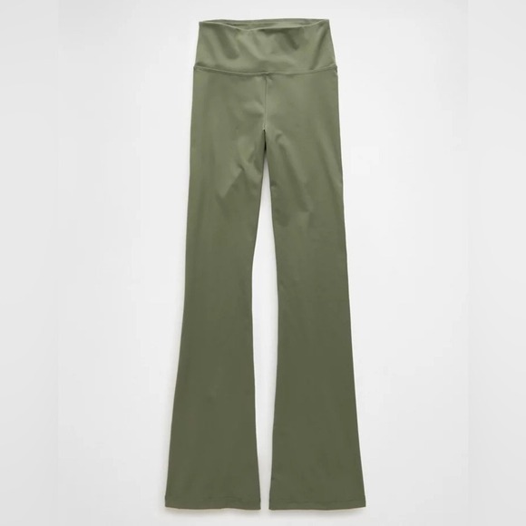 AE The Everything High-Waisted Flare Legging Green Comfy Stretch Athleisure Sz S - Picture 4 of 12